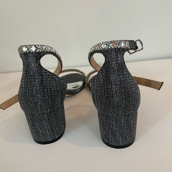 Badgley Mischka Collection Kameron Women's Black and‎ Silver Heels - Picture 3 of 4